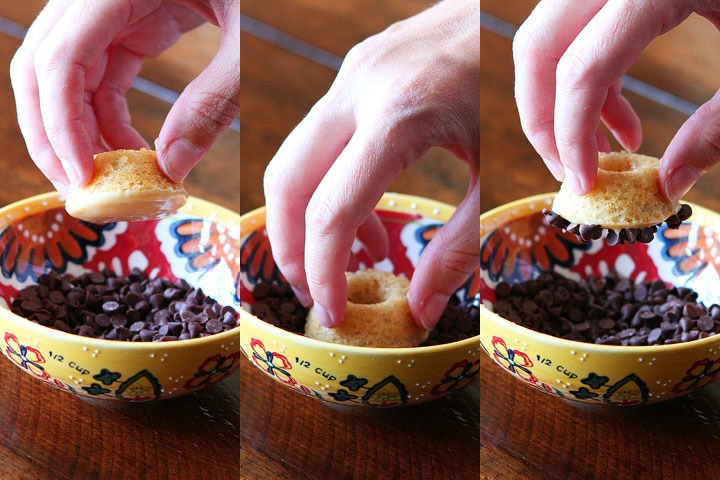 Chocolate Peanut Butter Banana Bread Mini Doughnuts