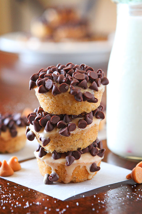 Chocolate Peanut Butter Banana Bread Mini Doughnuts