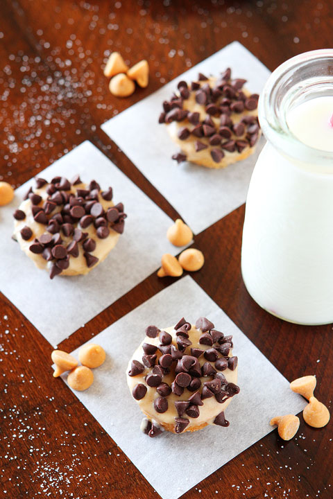 Chocolate Peanut Butter Banana Bread Mini Doughnuts