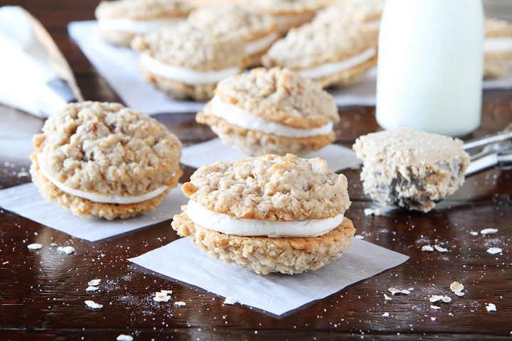 Homemade Oatmeal Buttercream Pies. These are so soft and chewy on the inside and buttery crisp on the outside. Perfect little sandwich cookies!