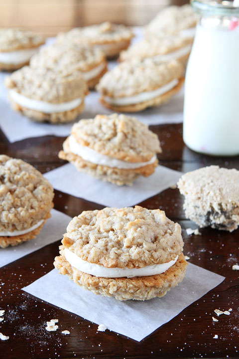 Homemade Oatmeal Buttercream Pies. These are so soft and chewy on the inside and buttery crisp on the outside. Perfect little sandwich cookies!