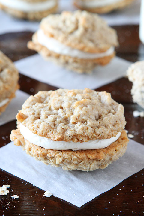 Homemade Oatmeal Buttercream Pies. These are so soft and chewy on the inside and buttery crisp on the outside. Perfect little sandwich cookies!