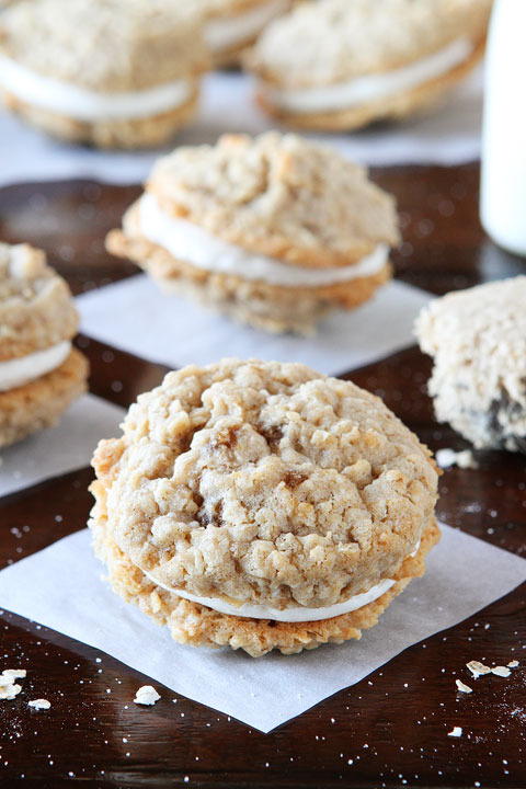 Homemade Oatmeal Buttercream Pies. These are so soft and chewy on the inside and buttery crisp on the outside. Perfect little sandwich cookies!