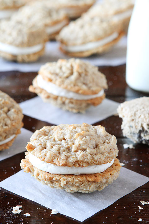 Homemade Oatmeal Buttercream Pies. These are so soft and chewy on the inside and buttery crisp on the outside. Perfect little sandwich cookies!