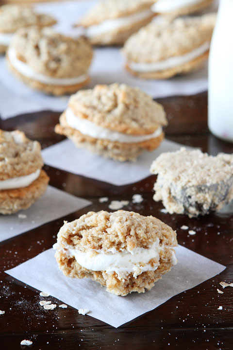 Homemade Oatmeal Buttercream Pies. These are so soft and chewy on the inside and buttery crisp on the outside. Perfect little sandwich cookies!