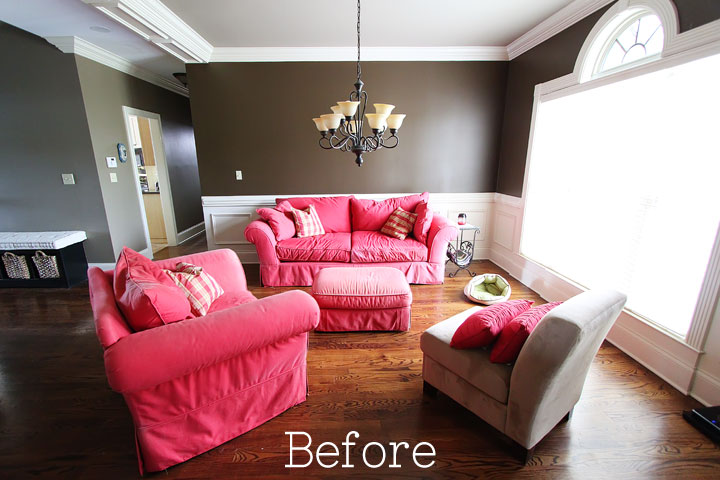 Dining Room makeover Before & After. Great ideas for an open floor plan.