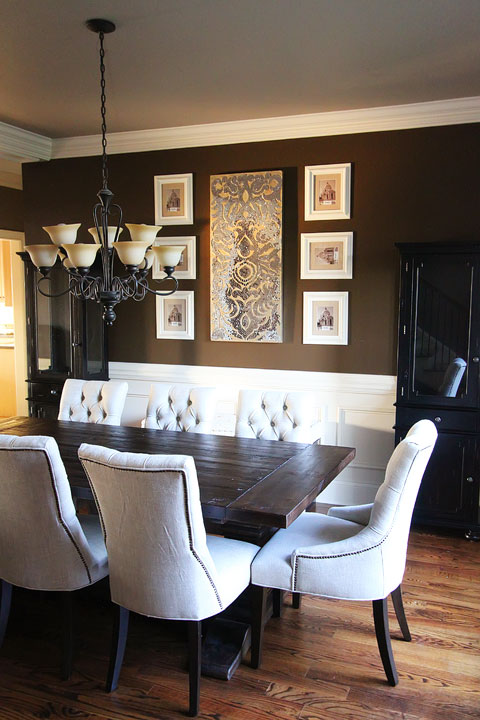 Dining Room makeover Before & After. Great ideas for an open floor plan.