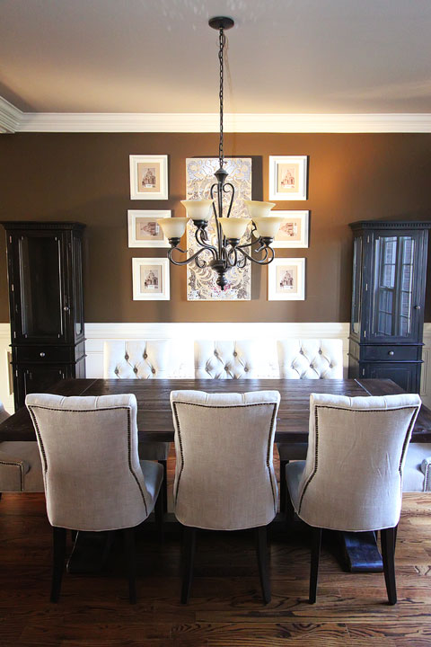 Dining Room makeover Before & After. Great ideas for an open floor plan.