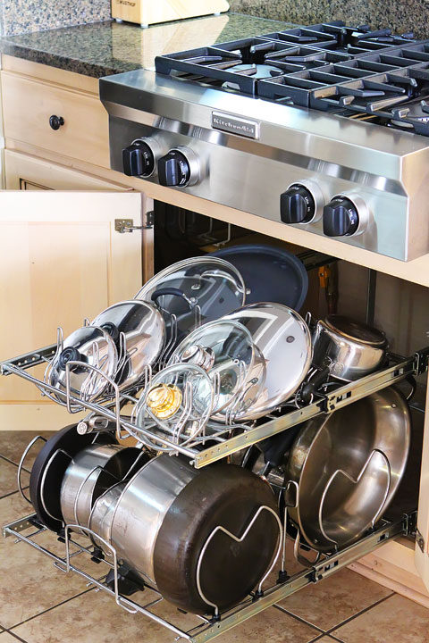 DIY Kitchen Storage Shelf and Pot Rack