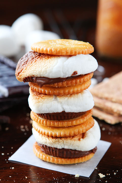 Image of Stacked Ritz Peanut Butter Cup S'mores