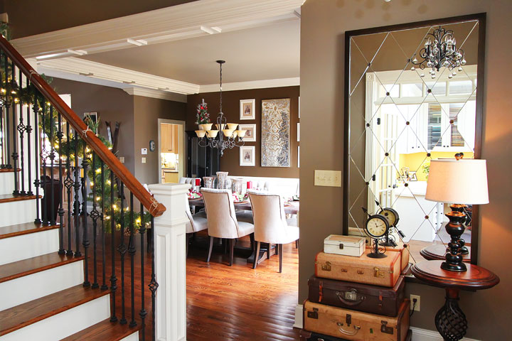 Christmas Home Tour. Decorations and Ideas for an open floor plan.