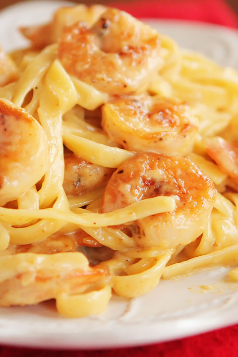 Image of a Plate of Crispy Shrimp Pasta