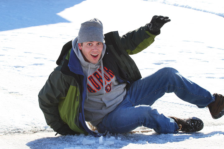 Image of Kevin Having Fun on His Sled