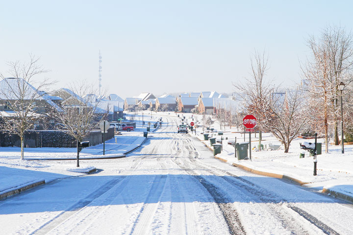 Image of the Street on a Snow Day