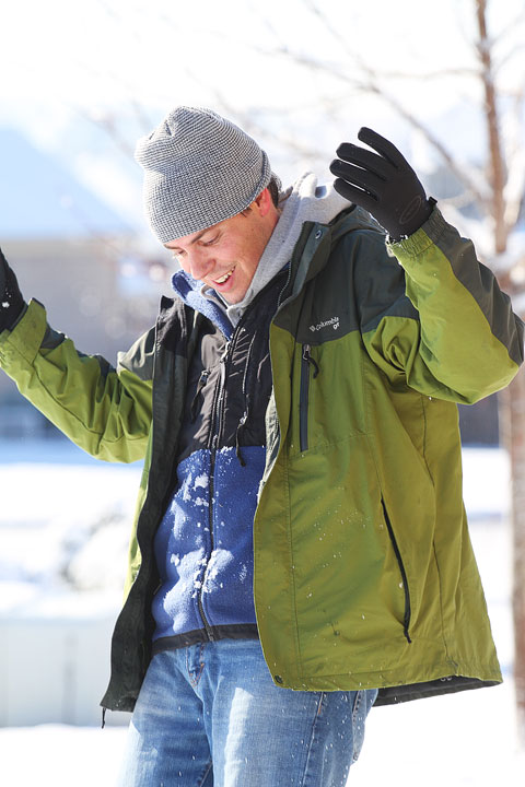 Image of Kevin During our Snowball Fight