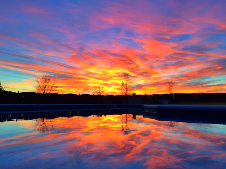 Backyard Pool Sunset