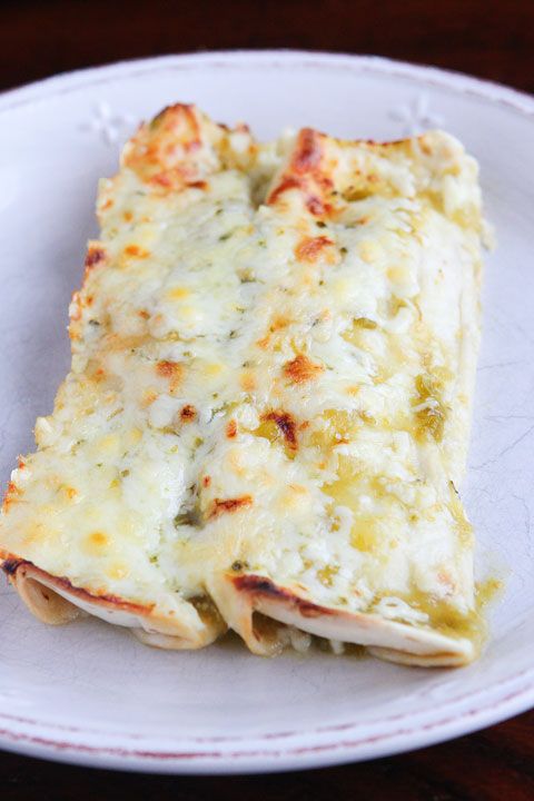 Dinner in 30 minutes: 4-Ingredient Salsa Verde Chicken Enchiladas