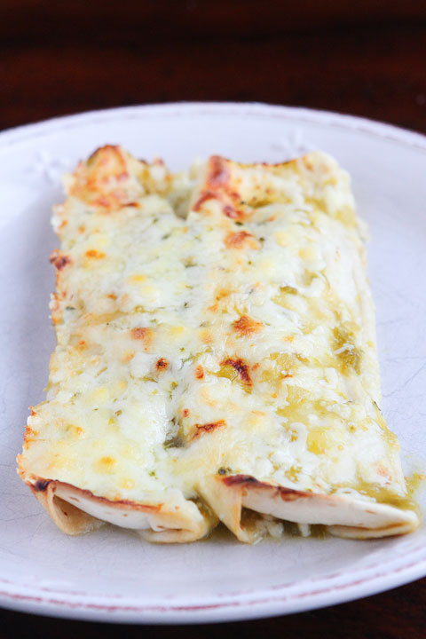 Dinner in 30 minutes: 4-Ingredient Salsa Verde Chicken Enchiladas