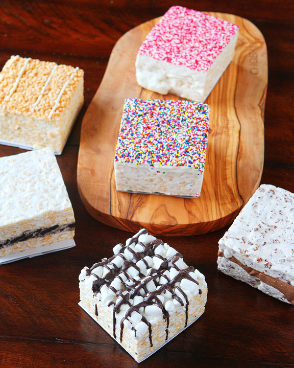 These are seriously the SOFTEST Rice Krispy Treats I have ever had!! They're like a cake!! Seriously so good and you can order them online!! Perfect for gifts!