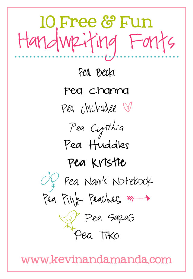 10 Free Handwriting Fonts with Matching Doodles!