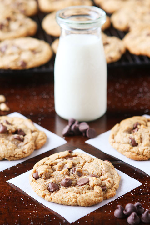 Hazelnut Butter Cookies. Soft, chewy cookies made with creamy hazelnut butter!! It's like a Nutella chocolate chip cookie!!