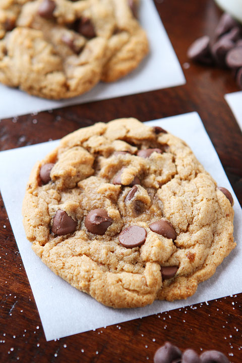 Hazelnut Butter Cookies. Soft, chewy cookies made with creamy hazelnut butter!! It's like a Nutella chocolate chip cookie!!