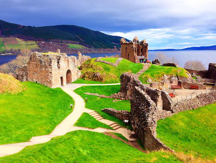 Urquhart Castle at Loch Ness, Inverness, Scotland. Tips for Traveling to Scotland -- What to Do, See, & Eat. www.kevinandamanda.com