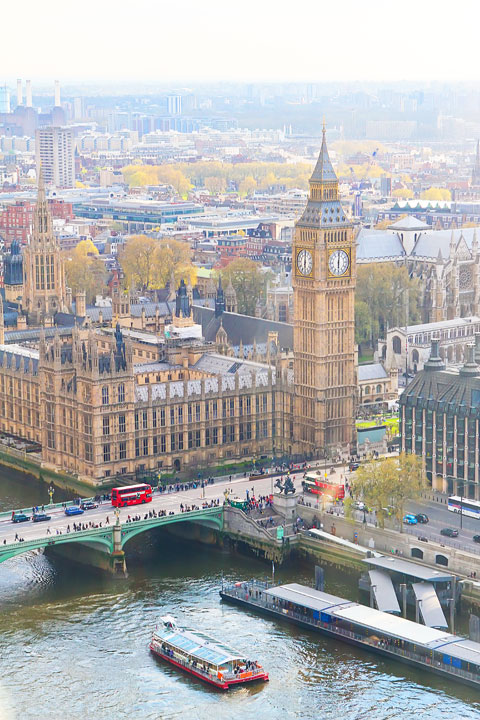 View of Big Ben from the London Eye, London. www.kevinandamanda.com #travel #london