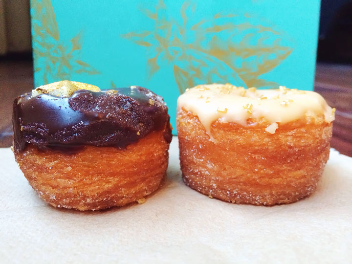 Chocolate and Salted Caramel Cronuts at Fortnum & Mason. Tips for Planning a London Vacation. www.kevinandamanda.com. #travel #london #england