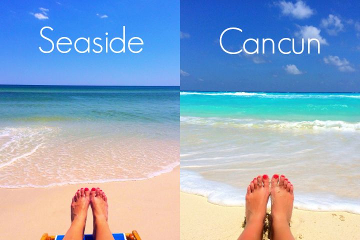 Image of Seaside's Beach Versus Cancun's Beach