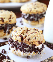 Image of Cake Batter Chocolate Chip Cookie Ice Cream Sandwiches