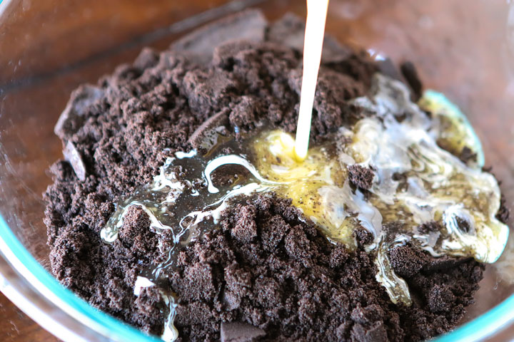Making the Oreo Cookie Crust for Salted Caramel Dark Chocolate Pie — The BEST Chocolate Pie Ever!!