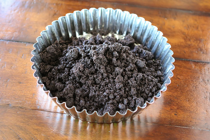 Making the Oreo Cookie Crust for Salted Caramel Dark Chocolate Pie — The BEST Chocolate Pie Ever!!
