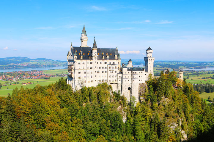 Take a day trip from Munich through the Bavarian countryside to Neuschwanstein Castle! This castle was the inspiration for Sleeping Beauty's Castle at Disneyland.