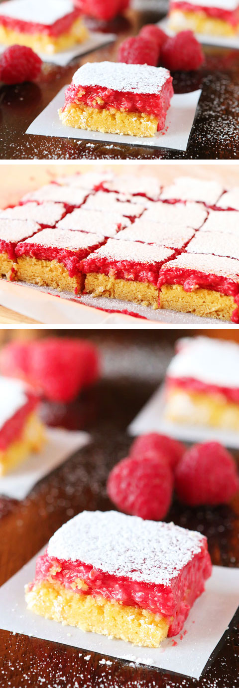 Raspberry Lemon Squares. These are so soft and gooey! The perfect flavor combo!