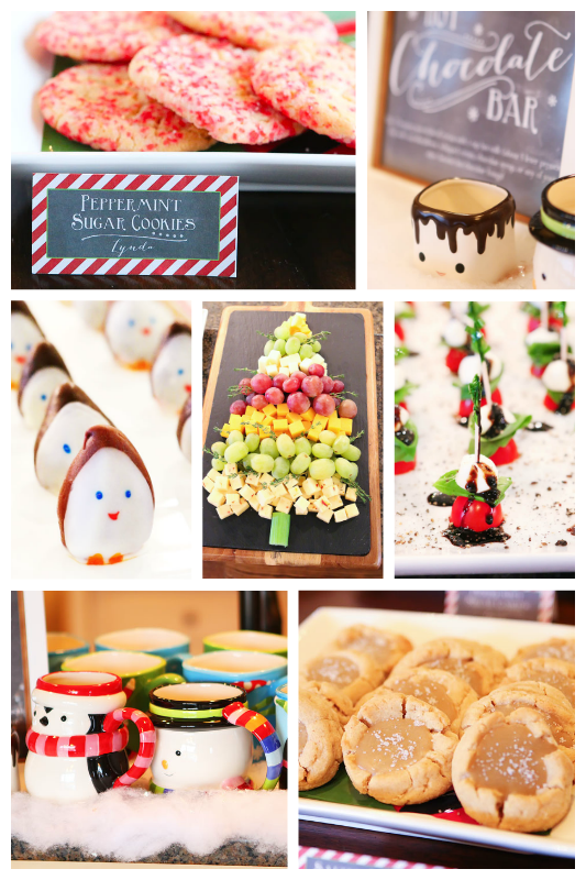 Throw the ultimate Christmas party with cute Christmas themed food and the most awesome hot chocolate bar you have ever seen! Plus tips and recipes for hosting the best cookie swap party on the block.