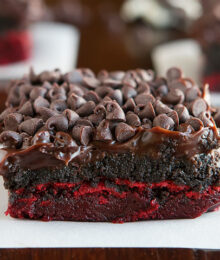 Image of a Red Velvet Oreo Truffle Brownie