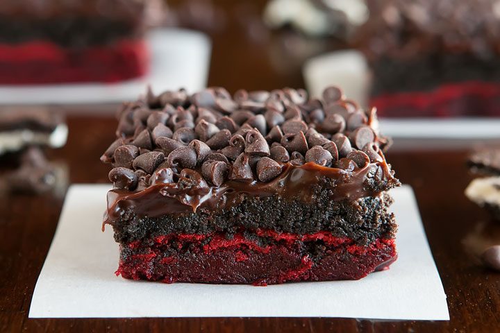 Image of a Red Velvet Oreo Truffle Brownie