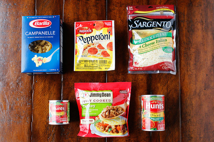 Ingredients for Pizza Pasta Bake Recipe