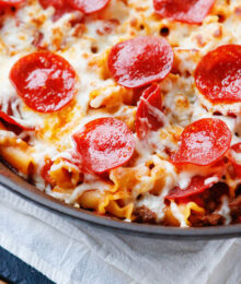 Image of Cheesy Pepperoni Pizza Pasta Bake