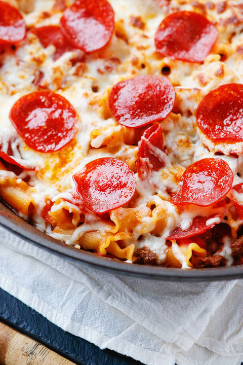 Image of Cheesy Pepperoni Pizza Pasta Bake