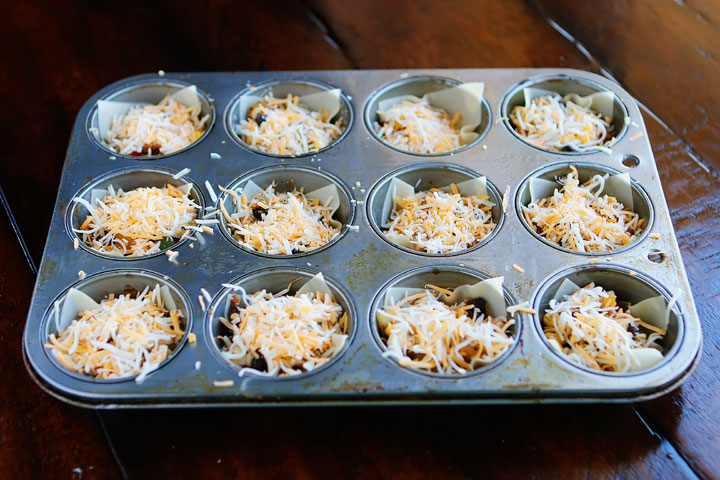 Make these fun Southwestern Chicken Cups using Wonton Wrappers in a Muffin Tin! Great for using up leftover rotisserie chicken or boneless, skinless chicken breasts. 