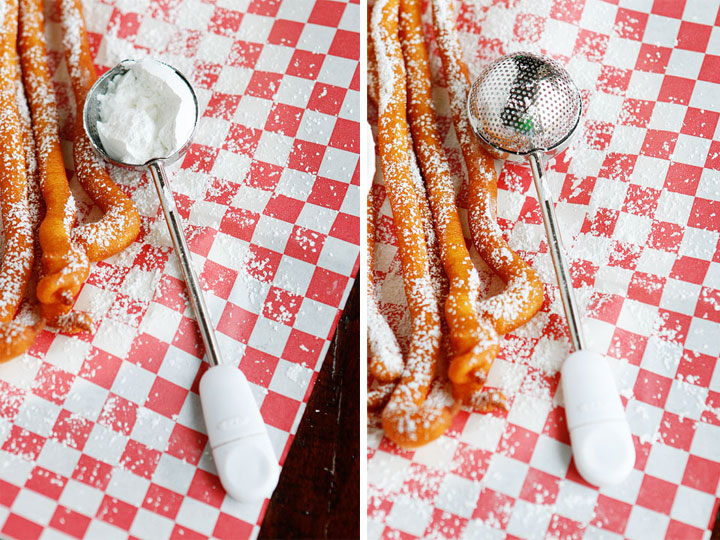 OMG these are Funnel Cake FRIES with Marshmallow Fluff Dip!! So fun!! Super easy method, what a great idea!