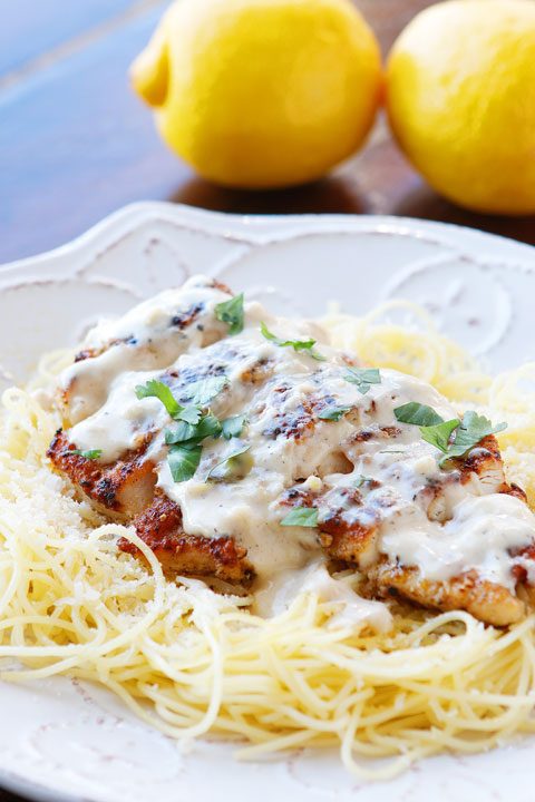 Love crispy garlic chicken and buttery lemon noodles? You will love this creamy Lemon Chicken Pasta Recipe!