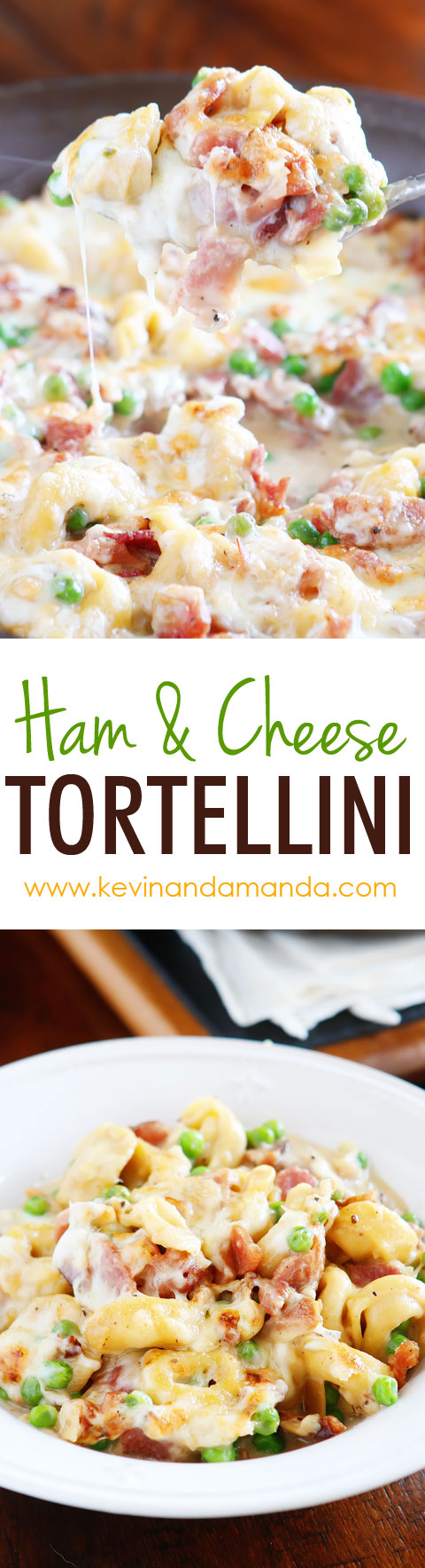 Ham and Cheese Tortellini with Garlic Butter Sauce Recipe