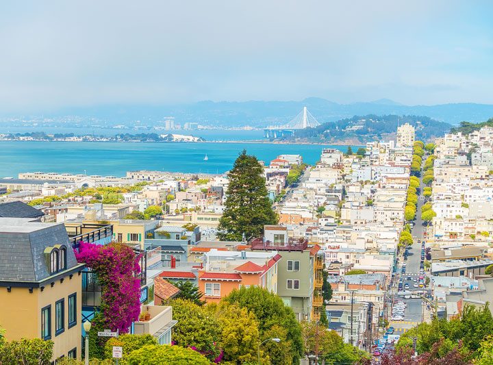 View of San Francisco from Lombard Street