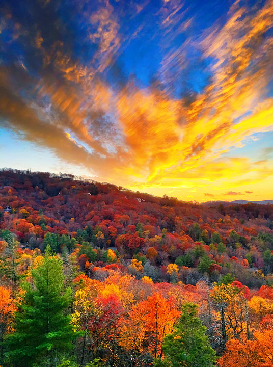 Fall in Highlands, North Carolina. One of the world's Top 10 Sunset Spots!