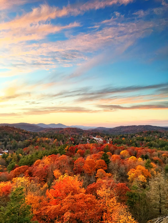 Fall in Highlands, North Carolina. One of the world's Top 10 Sunset Spots!