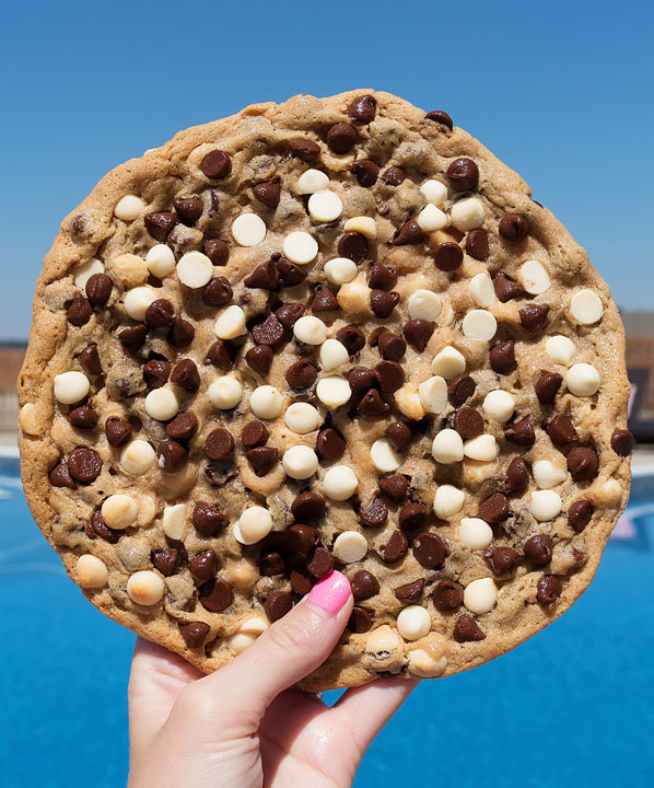 Giant Triple Chocolate Chip Cookie the size of my head!!