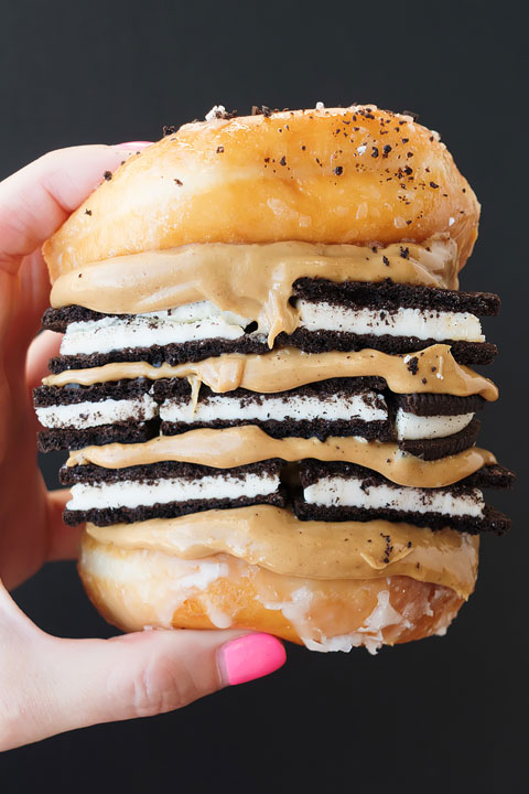 Peanut Butter Oreo Doughnut Sandwich